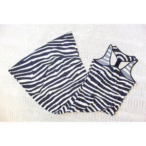 Calvin Klein Navy blue striped Maxi dress Size 8 sleeveless summer and beachy